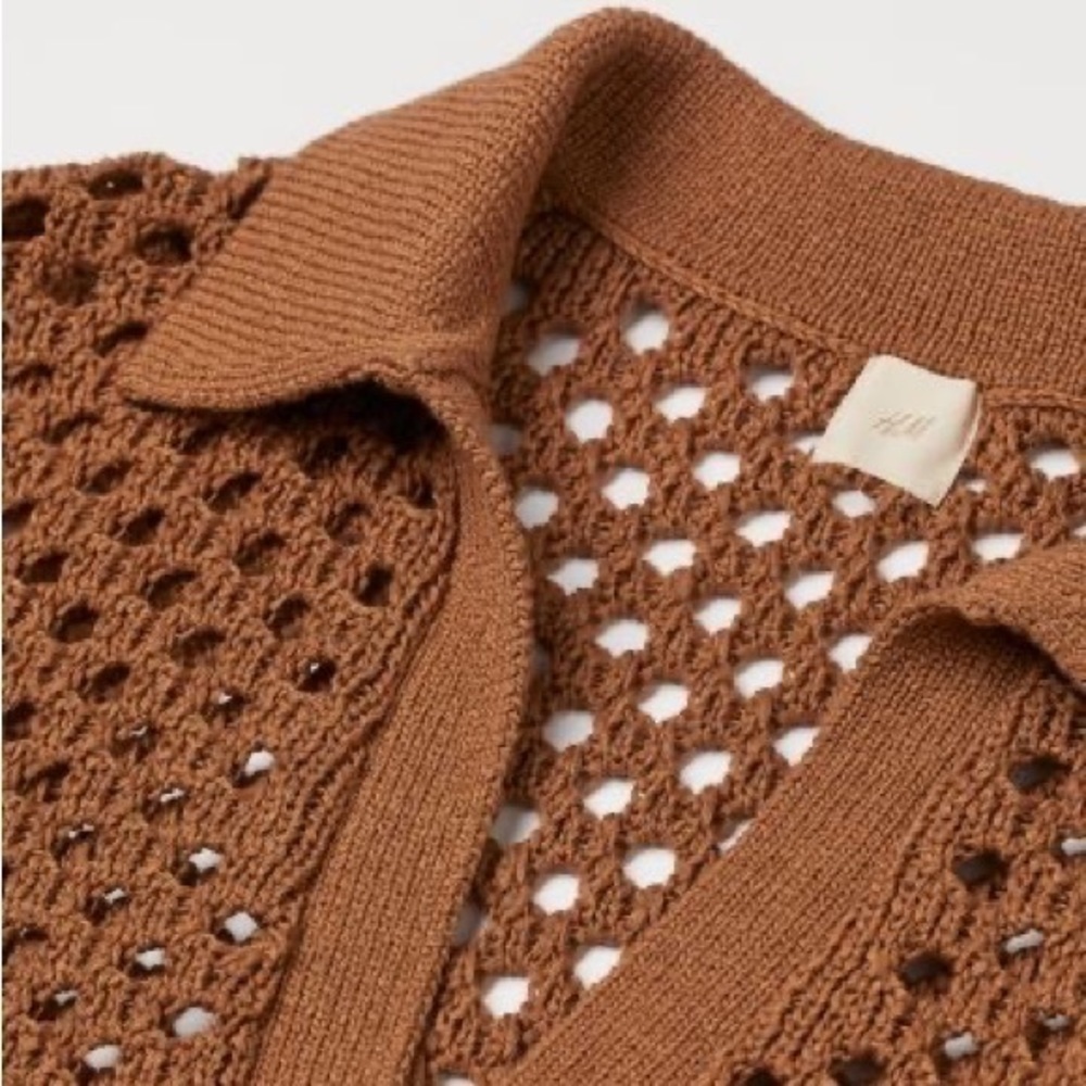 NWOT Brown Crocheted Dress - Picture 10 of 14